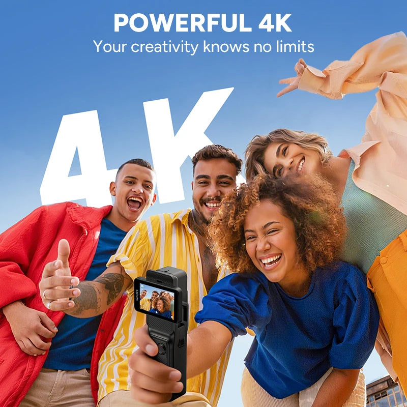 SJCAM C400 4K Pocket Camcorder with Stabilization, WiFi for Travel Vlogging & Family Handheld Recording Touch Screen Live Stream