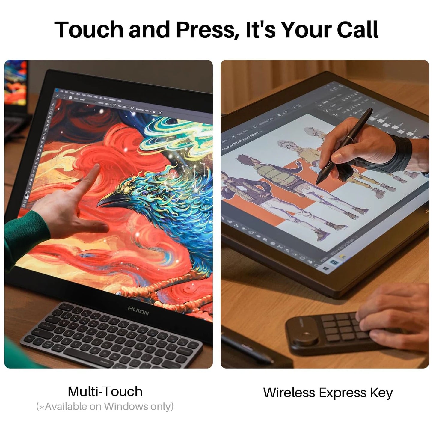 Huion Kamvas Pro 27 4K Multi-touch Screen 27 Inch Large Graphics Tablet Drawing Display PenTech 4.0 16K Levels Digital Stylus