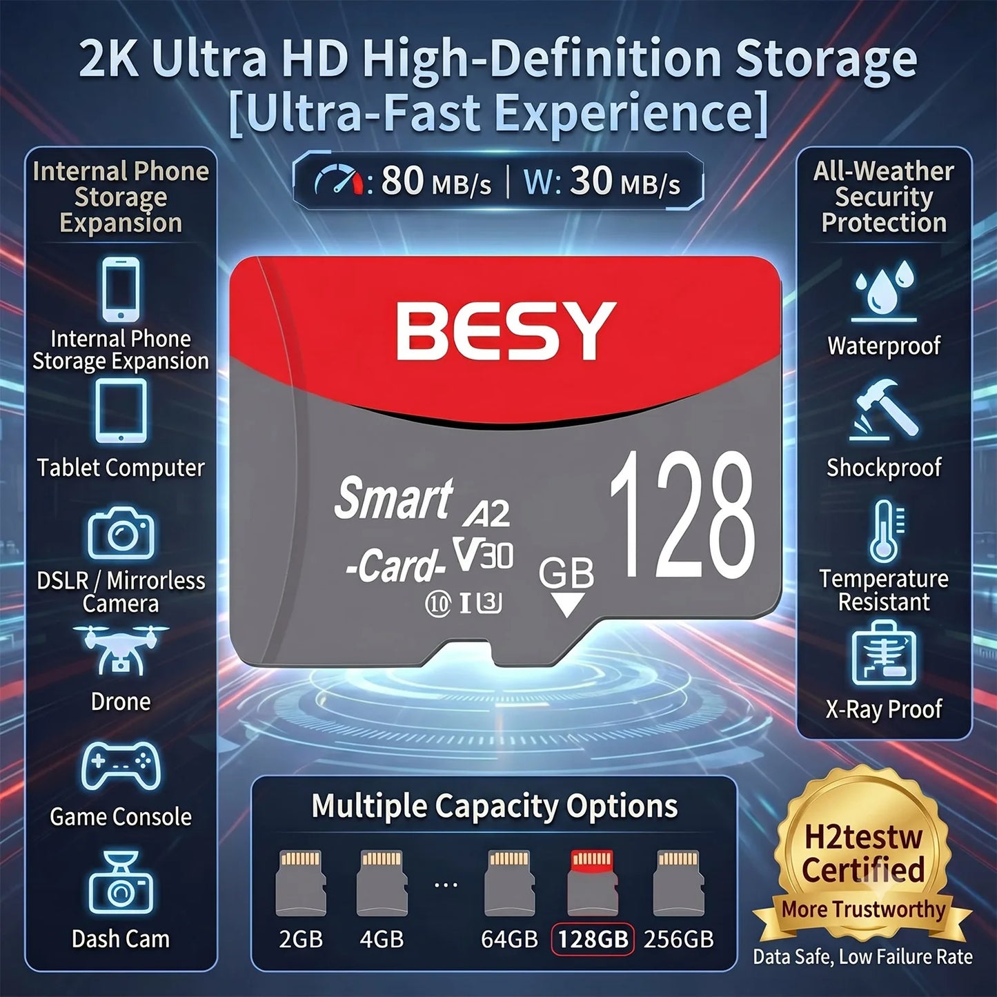Memory Card V30, 128GB High Speed Cartao De Memoria 64GB Support V30 Micro TFSD Card 64GB 32GB 256GB For Xiaomi Phone Camera