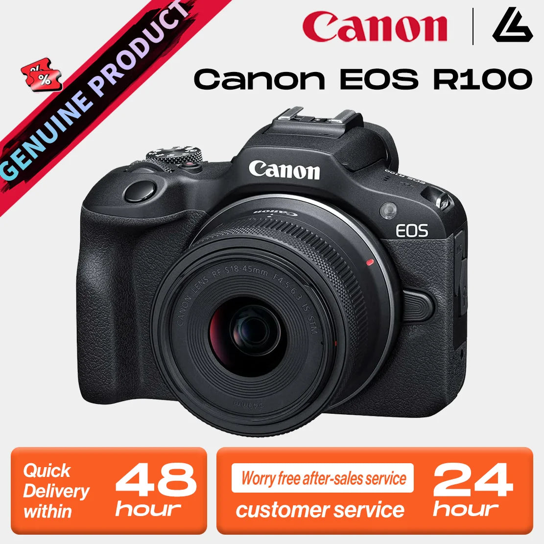 Canon EOS R100 APS-C Mirrorless Digital Camera New Entry Level Product Launches With RF-S 18-45MM Lens Kit **SHIPS FROM CHINA**