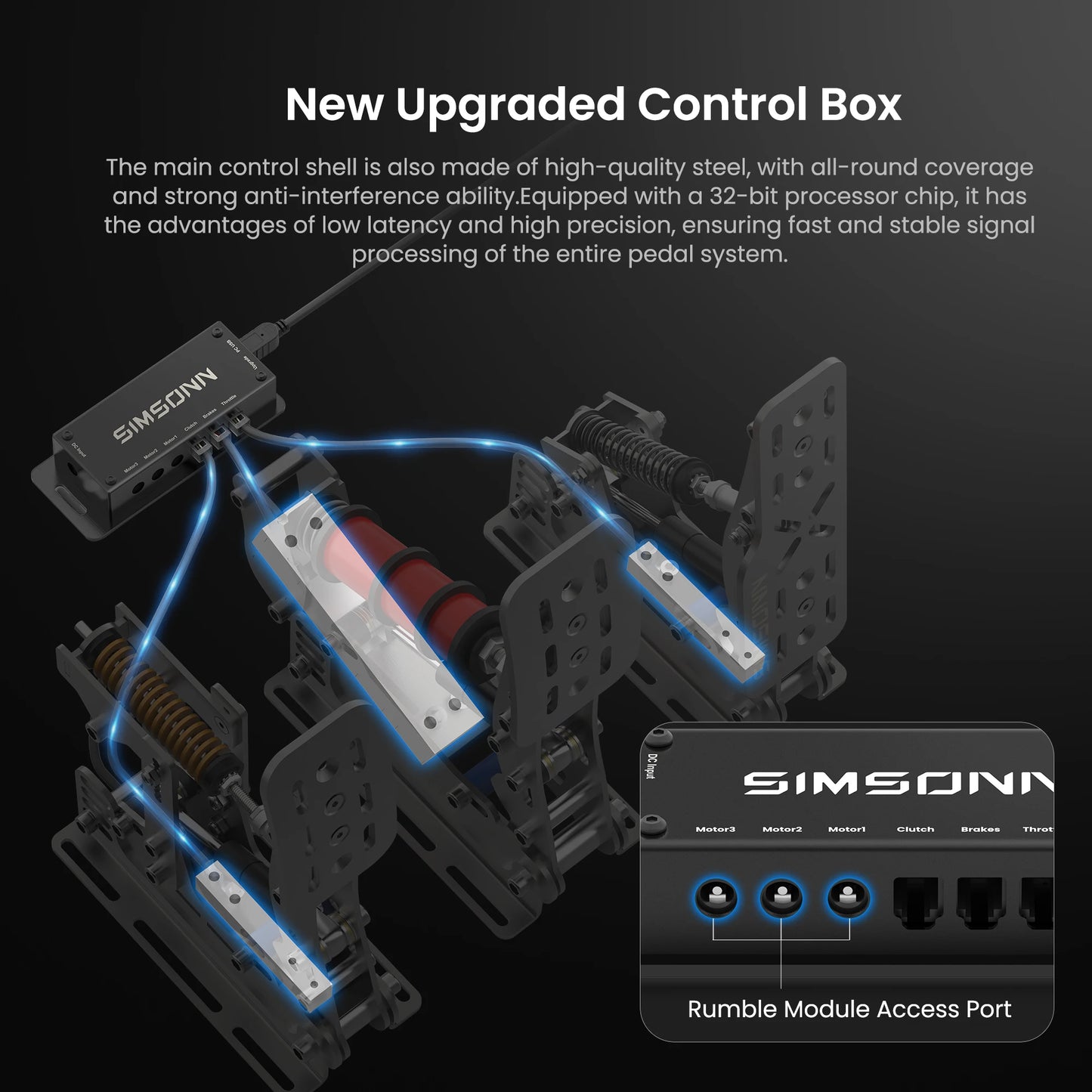SIMSONN Plus X Sim Racing Simulator Pedal PC Simracing Pedals Support VAM VAM RPO Vibration Motor Driving Game Accessories