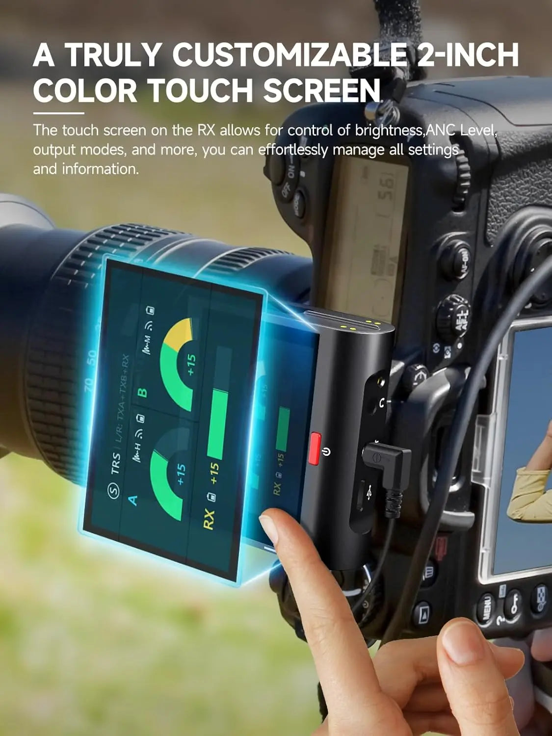 SYNCO G3 PRO 2.4G Wireless Dual Lavalier Mic Touch Screen 820FT 10H Noise Reduction for DSLR Phone Laptop Podcast Vlog