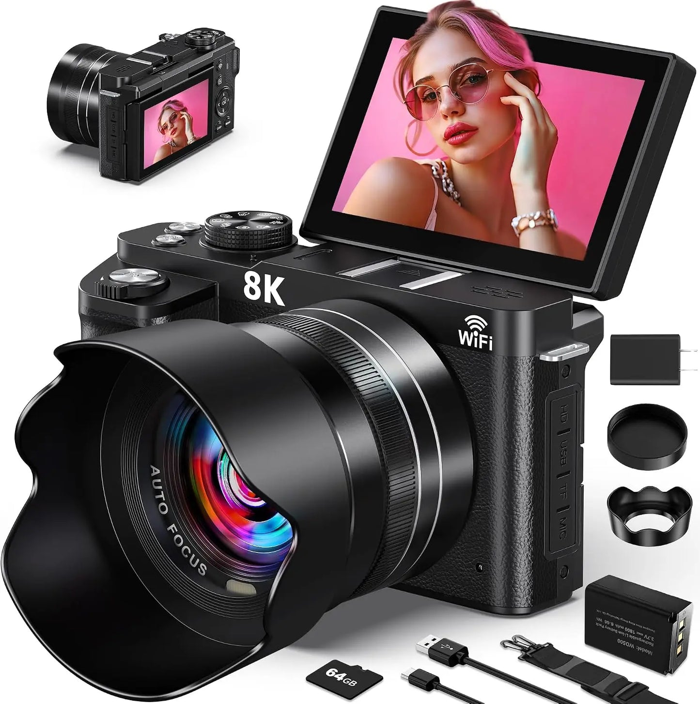 24MP 4K Digital Camera with Autofocus and WiFi Connectivity