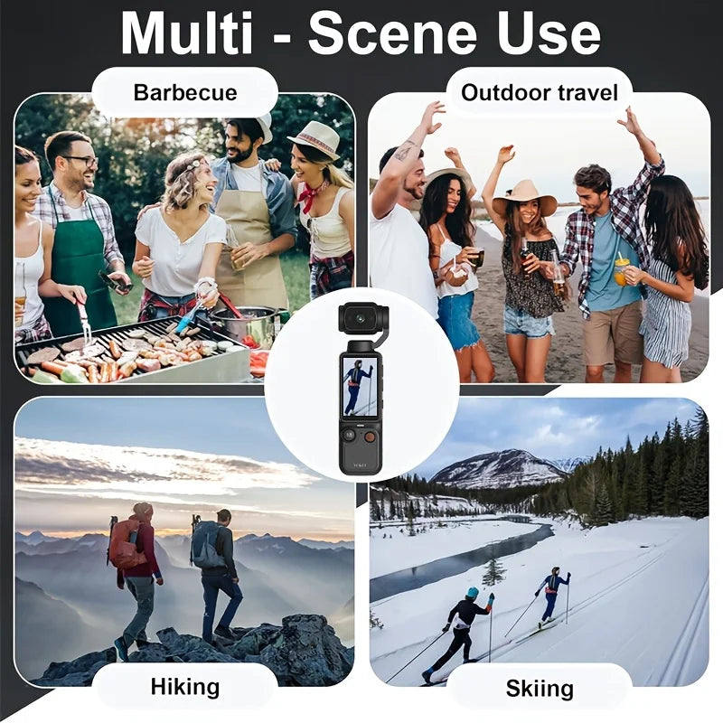 Ultra HD 4K Sports Camcorder, Ultra Light Body for Travel & Vlog, Comes with 32GB Memory Card and Tripod, Anti-Shock Stabilization, 180° Adjustable Flip Screen, Auto Focus, 2000mAh Rechargeable Battery *Ships From US*