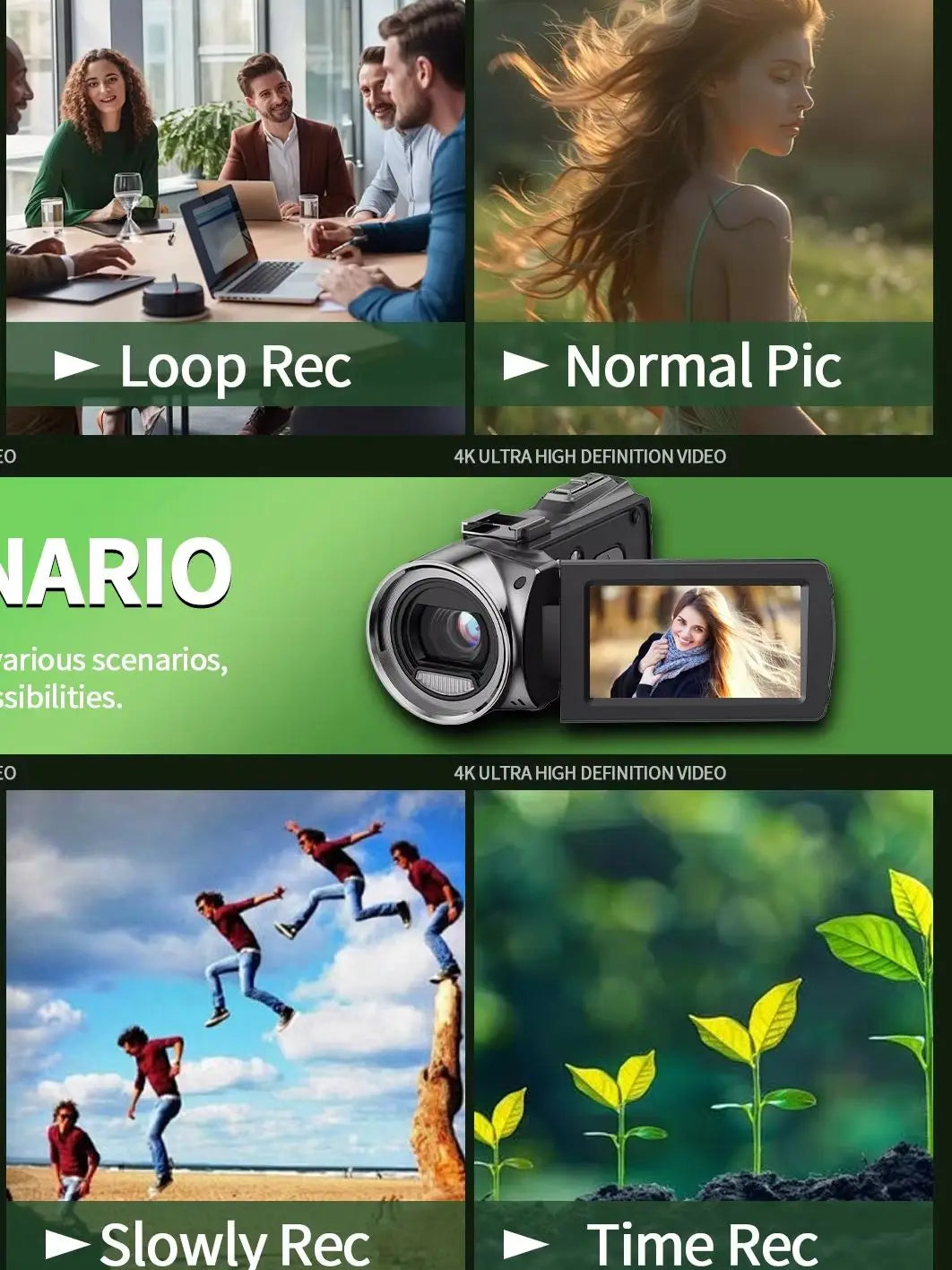 48MP 4K Handheld DV Camera With 3 Inch Flip Screen And 18X Zoom