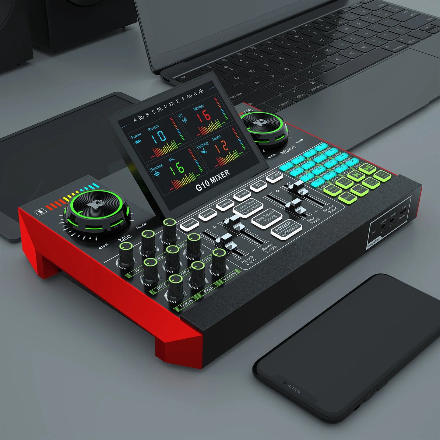 Tenlamp G10 Live Sound Card and Audio Mixer with XLR