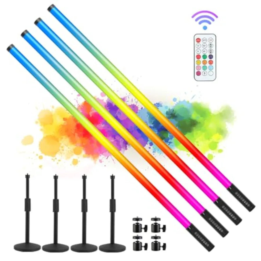 5000mAh Battery Powered Feet RGB led Tube dj Light bar Stand Colored Video Stick Lights for 360 Photo Booth Studio Dance Club P