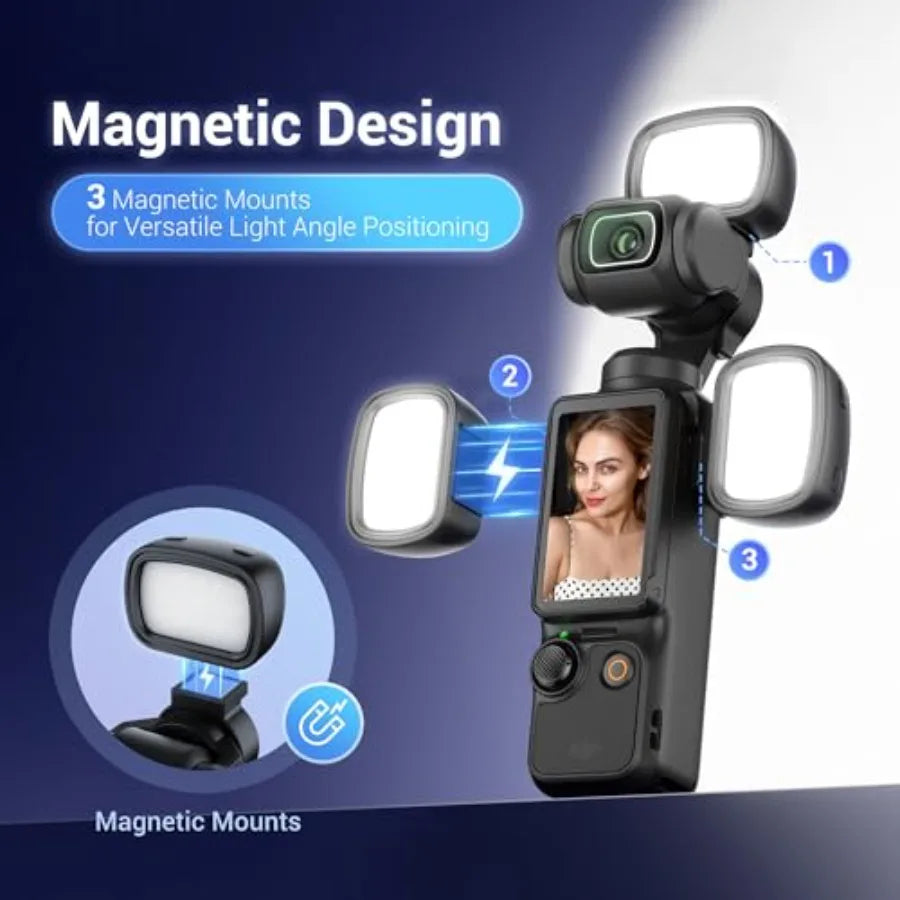 Rechargeable Magnetic Mini LED Video Light For Osmo Pocket 3