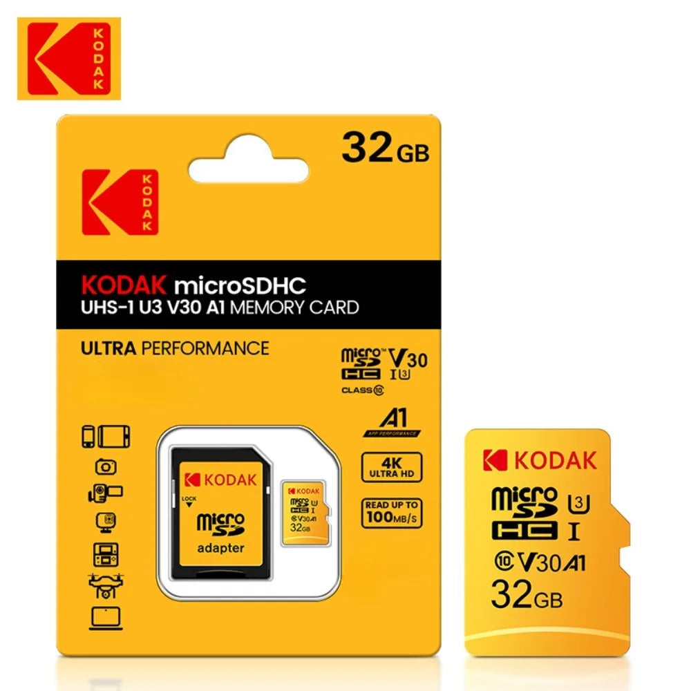 Kodak 16GB-256GB Micro SD Memory Card - High Speed Class 10 U3 UHS-I for Smartphones, Digital Cameras, Tablets and Drones **Ships from China**