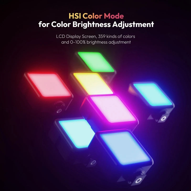 Ulanzi VL49 RGB Mini LED Video Light 2000mAh 2500K-9000K Portable Photography Lights Vlog Fill Light for DSLR SLR Camera Lamp