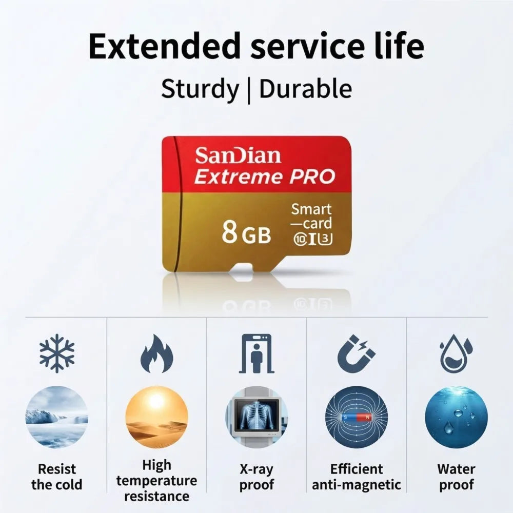 High Speed Memory Card Micro SD TF Card 8GB 16GB 32GB 64GB Class10 Up to 100MB/s for Security Camera Dash Cam Drone Smartphone