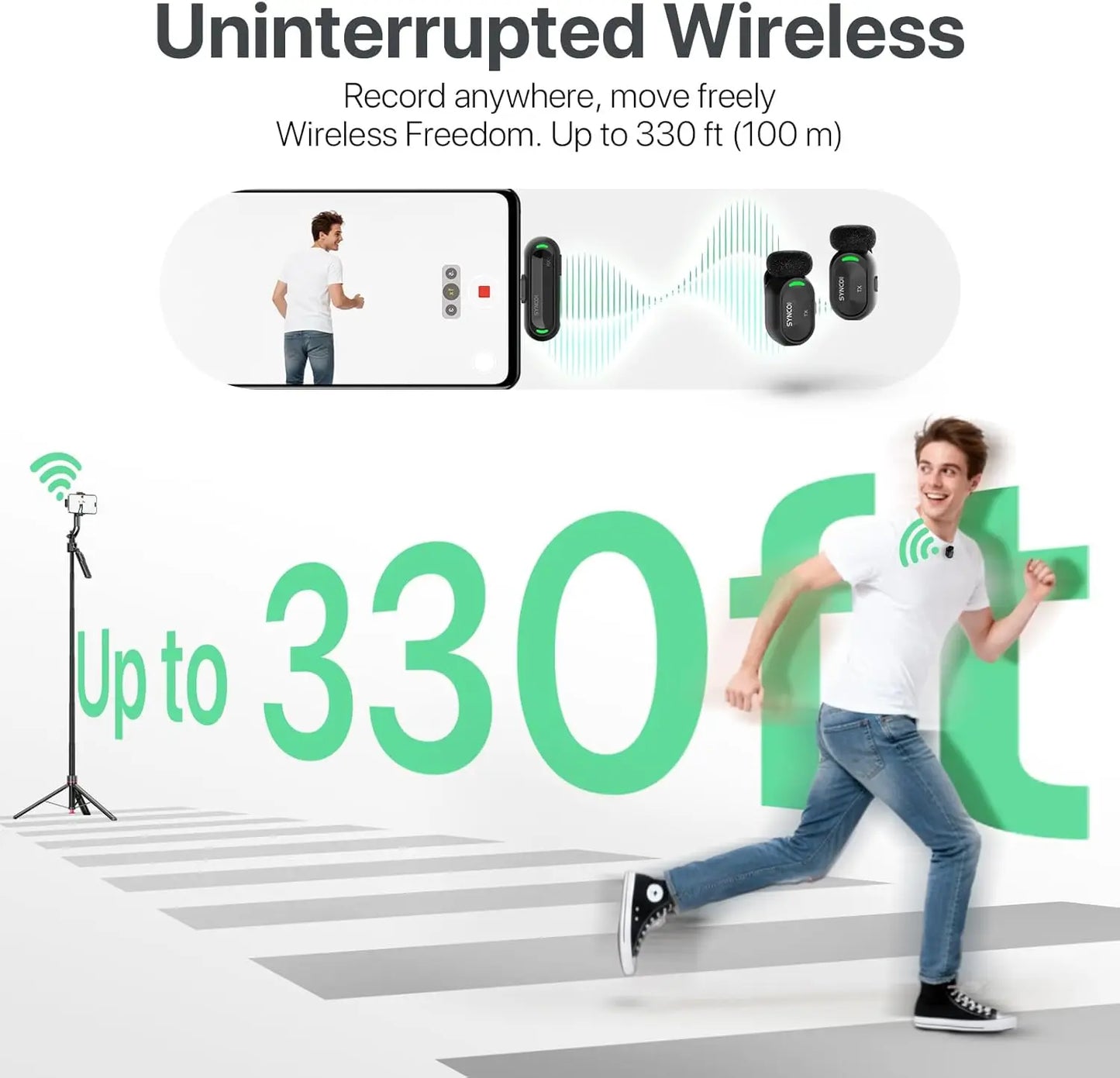 NEW SYNCO Mini Wireless Lavalier Lapel Microphone for iPhone iPad Android Type-C Phone Live Broadcast Audio Video Recording Vlog