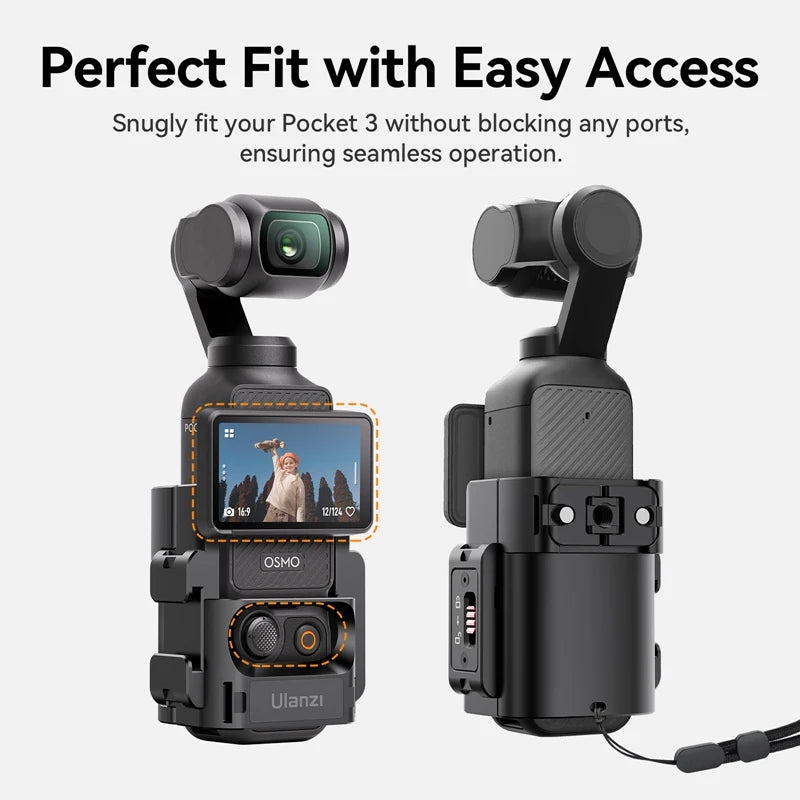 Ulanzi PK-06 Expansion Adapter for DJI Osmo Pocket 3 with Magnetic Quick Release Mount Cold Shoe for Video Light Mic Tripod Vlog