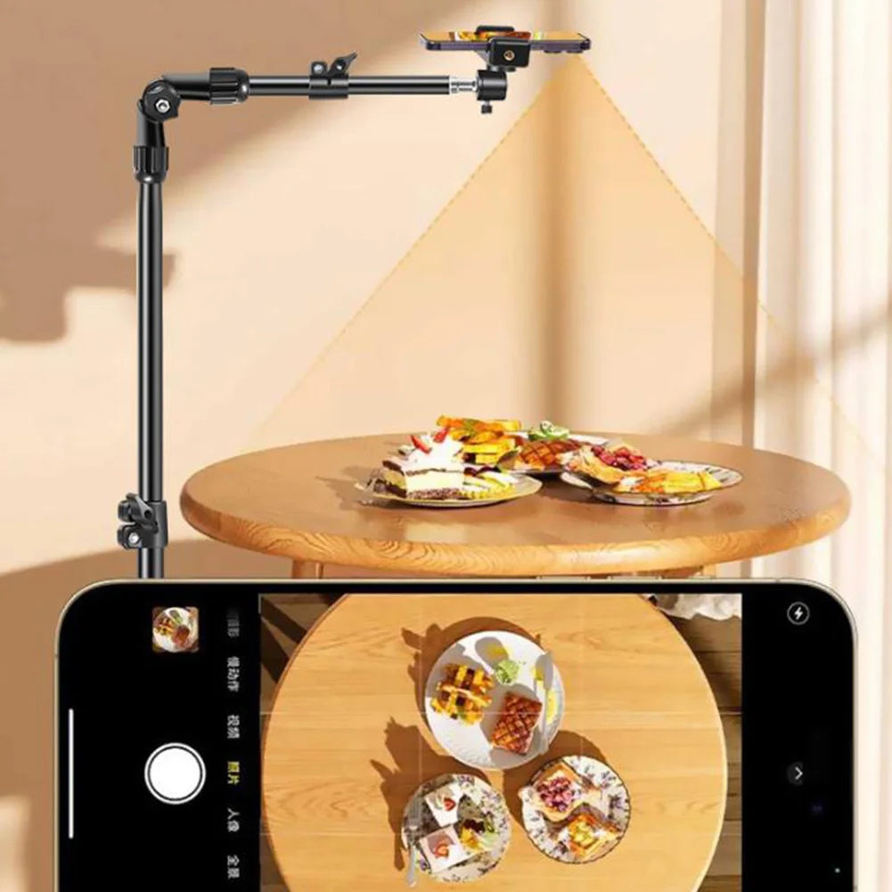 Adjustable Aluminum Smartphone Tripod With Horizontal Overhead Stand