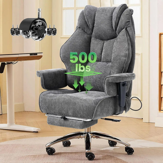 500lbs Big and Tall Office Chair Adjustable Lumbar Support, Extra Wide Seat Ergonomic Gaming Chair with Footrest, Customized Multiple Colors
Your size shouldn't Determine your Comfort.