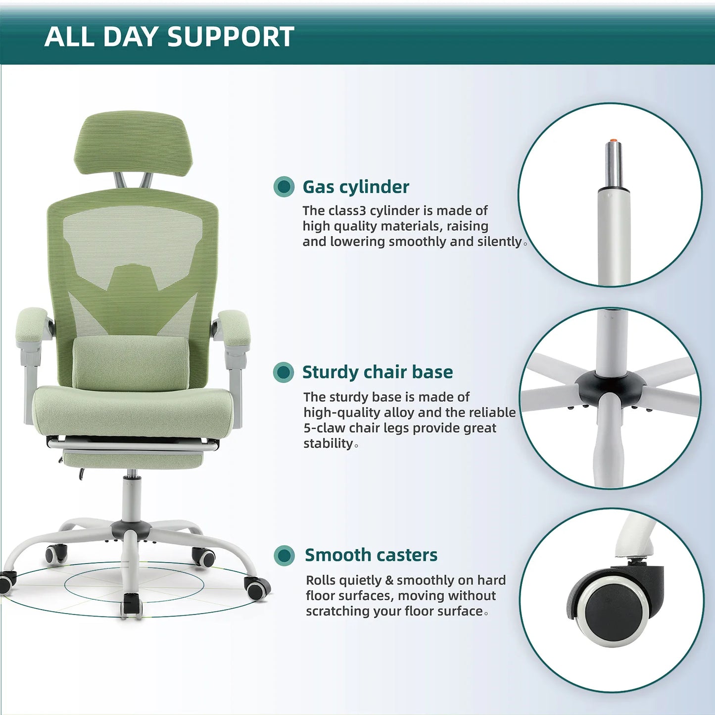 JHK Ergonomic Reclining High Back Mesh Living Room Rocking Gaming Chair Computer Desk Swivel Rolling  Lumbar Support Pillow, Multiple Colors