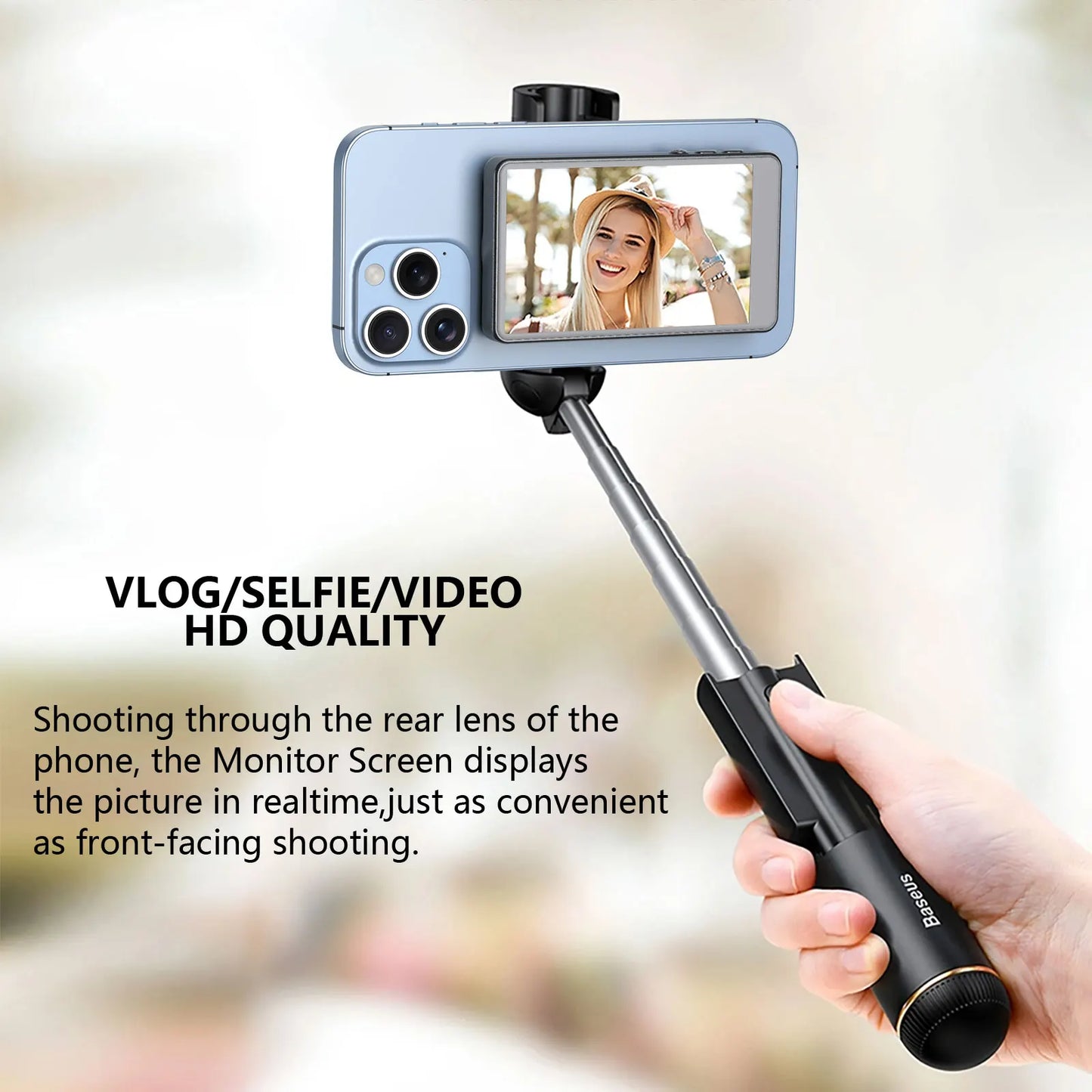 Vlog Selfie Monitor Screen for Phone ( Does Not Support iPhone 17) for Selfie Vlog , Magnetic Mount for Mag Safe, Wireless Connection