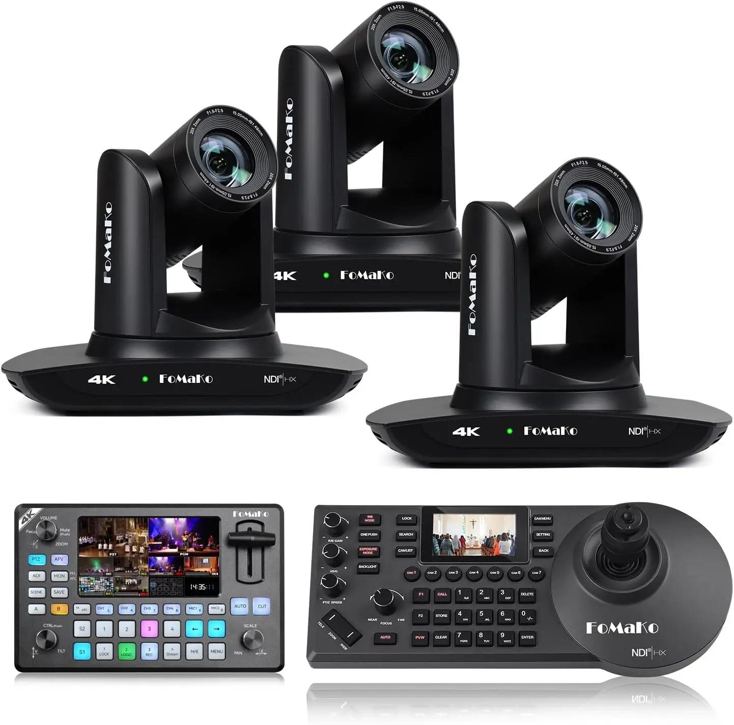 FoMaKo 4K PTZ Camera With HDMI NDI AI 20X AutoTracking