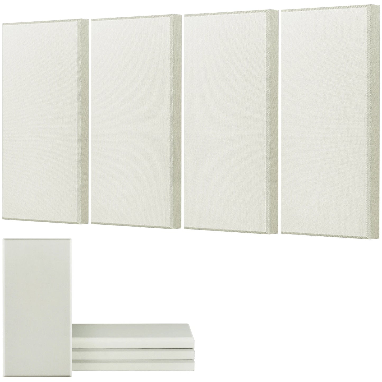 VEVOR 4 PCS Acoustic Panels Fiberglass Sound Absorbing Panels Self-adhesive Soundproof Wall Boards for Studios Office Home Beige