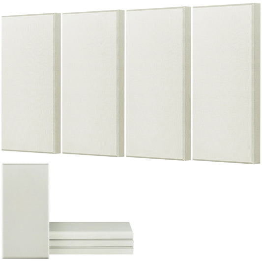 VEVOR 4 PCS Acoustic Panels Fiberglass Sound Absorbing Panels Self-adhesive Soundproof Wall Boards for Studios Office Home Beige