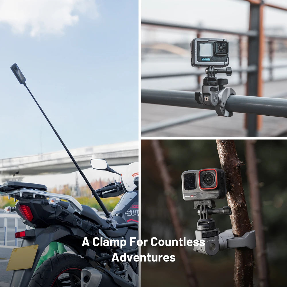 PGYTECH Super Clamp Mount 17mm To 37mm 1 4 Screw Adapter For Bicycle Cameras