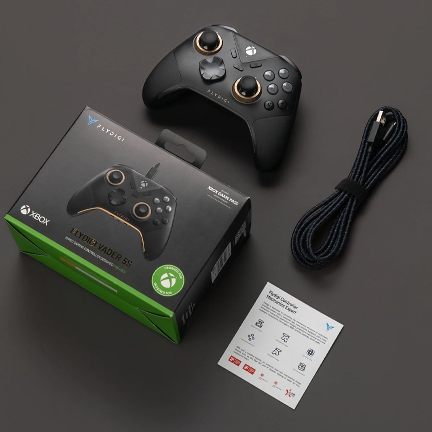 FLYDIGI Vader 5S Wired Game Controller for Xbox Series X/S, Xbox One, Win10/11, FORCEFLEX Adjustable Tension Joysticks
