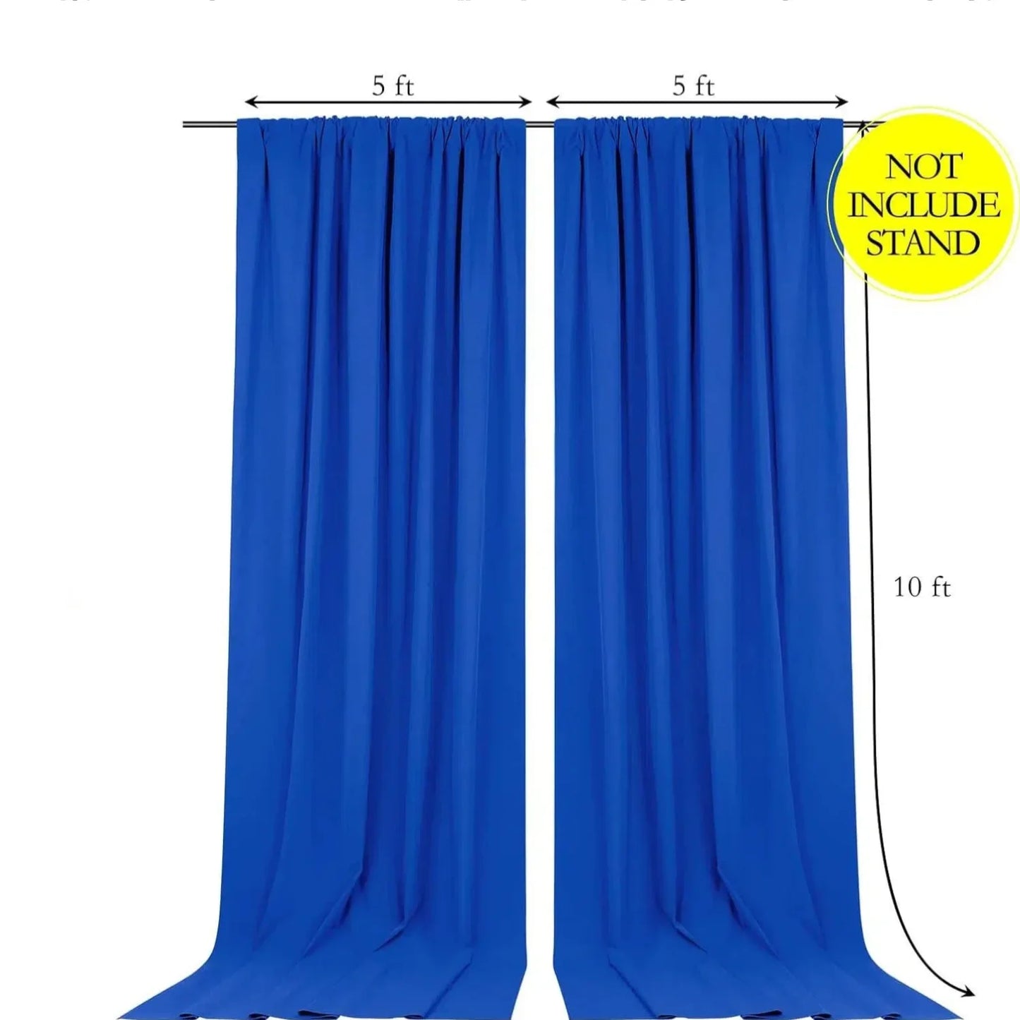 12 Panels-5ft X 10ft Royal Blue Backdrop Curtain for Party, Polyester Royal Blue Photo Backdrop