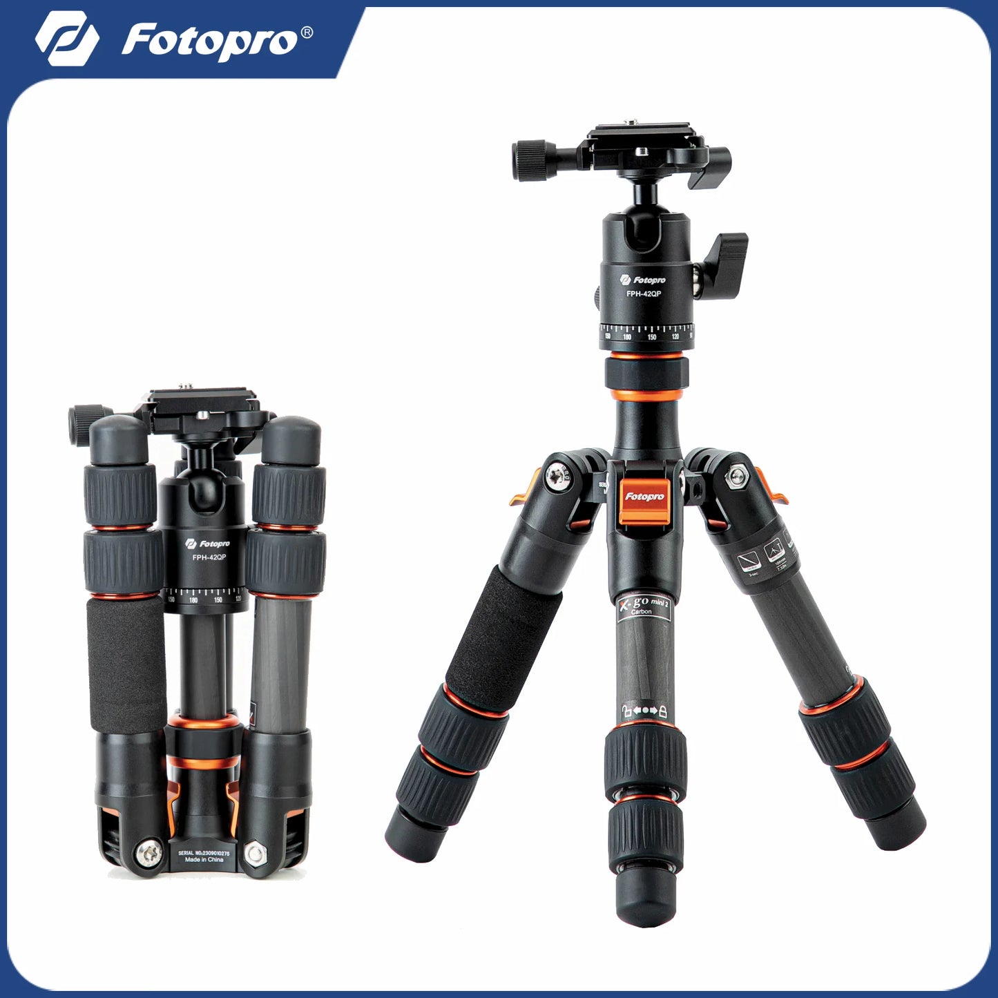 Fotopro X-GO MINI2 Carbon Fiber Mini Tripod With Ball Head
