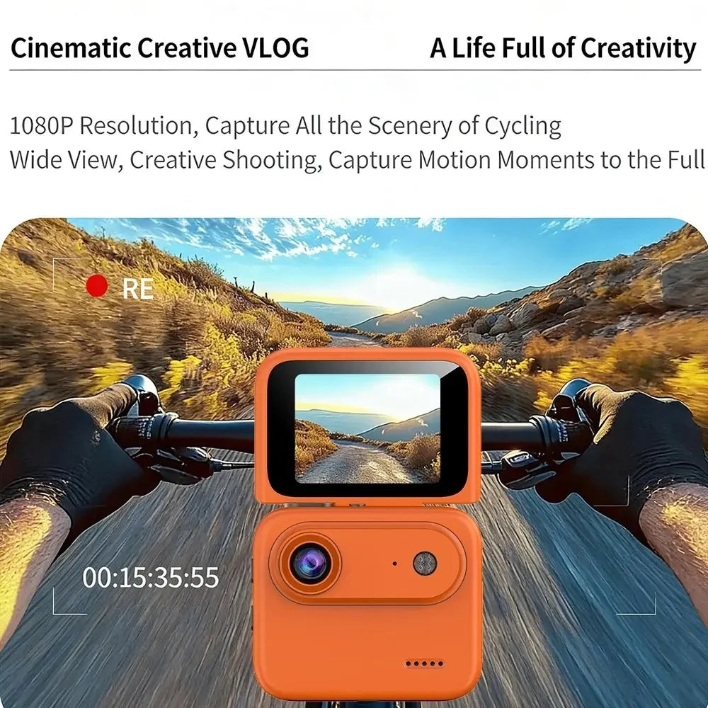 32GB Action Camera 1080P 360° with Flip Screen, Multi-Functional Vlogging Video Camera, Wide-Angle Lens, 1080P Multiple colors Us Shipping