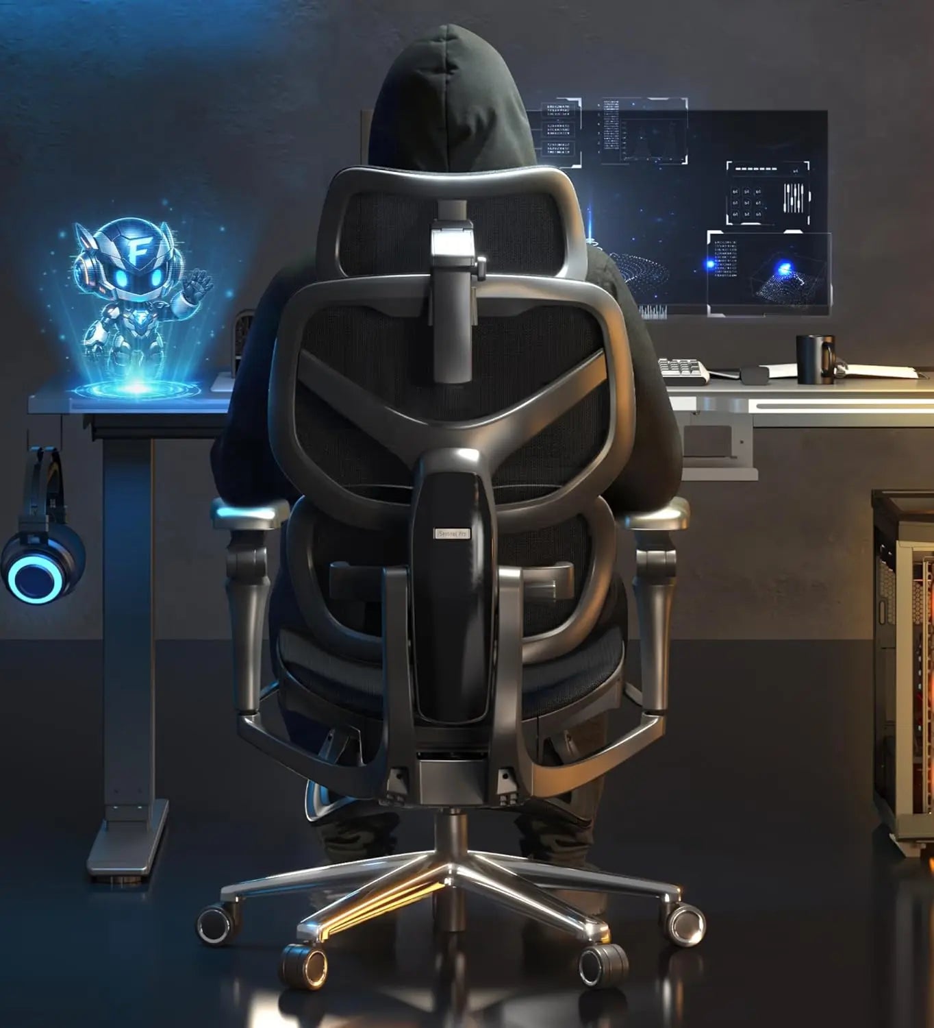 Sentinel-Pro Ergonomic Gaming Chair with 5-Year Warranty Dual-Wing Adaptive Lumbar 7D Armrests 145° 4-Position Recline, Custom